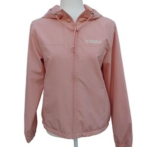 Vans Light Pink Zip-Up Hooded Windbreaker Jacket in Women's XS